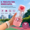 700 ml-es gyermek kulacs szívószállal és biztonsági kupakkal – BPA-mentes ivópalack, bézs