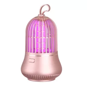   Szúnyogírtó UV lámpa – modern forma, pink szín, 360° védelem, USB-C csatlakozóval, beltéri és kültéri használatra