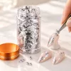 Körömdíszítő fóliapehely 80 ml – ezüst, füstfólia hatás