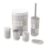 6 részes fürdőszoba szett – barna-szürke patchwork mintás, modern design