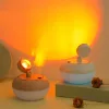 Naplemente hatású aromaterápiás ultrahangos párásító – 300 ml rózsaszín LED fényvetítős diffúzor