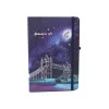 Jegyzetfüzet  A/5 gumis, vonalas, kemény fedelű, Beautiful Life - Tower Bridge - London - lila