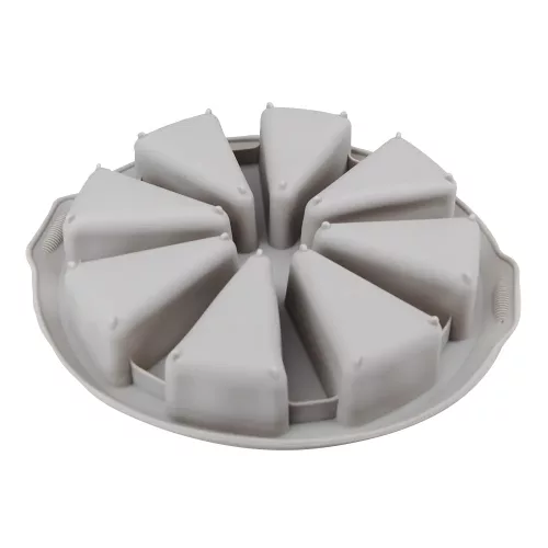 Szilikon muffin sütőforma, szürke színű tortaszelet alakú 8 adagos 28 cm Casasunco