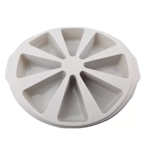Szilikon muffin sütőforma, szürke színű tortaszelet alakú 8 adagos 28 cm Casasunco