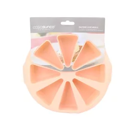   Szilikon muffin sütőforma, barackvirág színű tortaszelet alakú 8 adagos 28 cm Casasunco