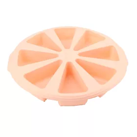   Szilikon muffin sütőforma, barackvirág színű tortaszelet alakú 8 adagos 28 cm Casasunco