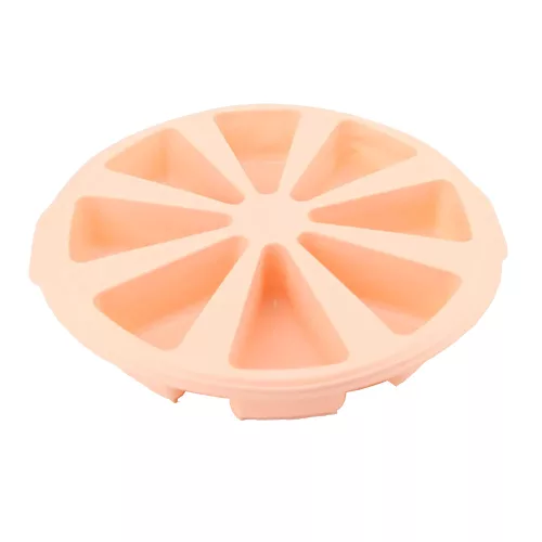 Szilikon muffin sütőforma, barackvirág színű tortaszelet alakú 8 adagos 28 cm Casasunco