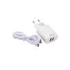 Dupla USB-aljzatos hálózati töltő, C kábellel