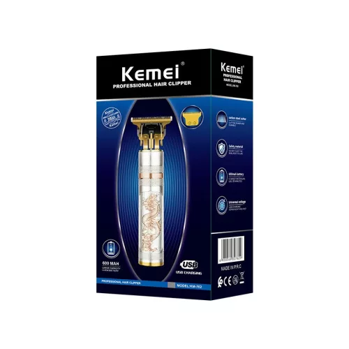 KEMEI KM-762 professzionális vezeték nélküli hajvágó – USB töltéssel, 600mAh akkumulátor