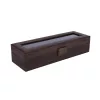 Fa mintázatú barna óra- vagy karkötőtartó üveges műanyag tartódoboz 34 cm 10 cm x 12 cm