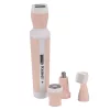 Kemei KM-3024 4 az 1-ben női szőrtelenítő készülék – orrszőr-, szemöldök-, testszőr- és arctisztító fejjel, USB-ről tölthető