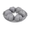 Szilikon muffin sütőforma, szürke színű szív alakú 6 adagos 28 cm Casasunco