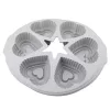 Szilikon muffin sütőforma, szürke színű szív alakú 6 adagos 28 cm Casasunco