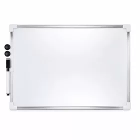   Kétoldalas mágneses írótábla 30×40 cm – fehér/fekete felület, alumínium kerettel