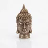 Buddha fej dekoráció 17 × 15 × 31 cm – spirituális lakásdekoráció, antik hatású szobor