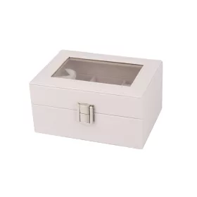   Műbőr Kígyóbőr Mintás, Elegáns óratartó 3 rekeszes - Fehér