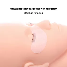 Gyakorló babafej műszempillához