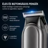 Bomei BM -028 professzionális hajvágó gép – vezeték nélküli trimmer LCD kijelzővel, ezüst kivitel