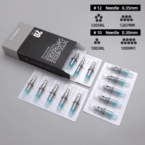 Tetováló gép szett LED kijelzővel, gyakorló szilikonnal, tűvel TB1005PJ005 - Kék