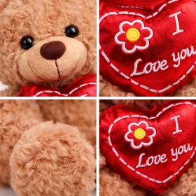   Plüss maci „I Love You” szívvel – barna plüss játék 18 cm, romantikus ajándék