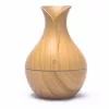 Aromaterápiás párásító 200 ml, Ultrahangos Fa hatású Aroma Diffúzor , 7 színű LED fénnyel Tulipán alakú - Világosbarna