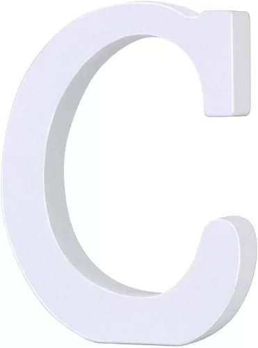 Fa dekoráció 11cm fehér - C / betűk