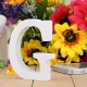 Fa dekoráció 11cm fehér - G / betűk