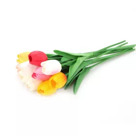 Tulipán szálas élethű növény 34 cm - Narancs - barack