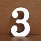 Fa dekoráció 11cm fehér - 3 számok