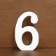 Fa dekoráció 11cm fehér - 6 számok