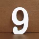 Fa dekoráció 11cm fehér - 9 számok