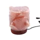 Himalájai sólámpa – 12 cm, természetes kristálysó kőlámpa fa talppal és USB kábellel, meleg hangulatfény