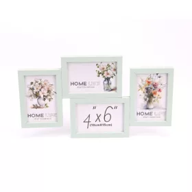   Zöld többképes képkeret 43 × 24 cm – 4 db 10 × 15 cm fotóhoz, modern faliképkeret