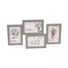   Sötét zöld többképes képkeret 43 × 24 cm – 4 db 10 × 15 cm fotóhoz, elegáns faliképkeret