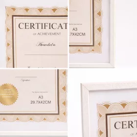   A3 méretű sötét szürke képkeret – elegáns oklevél- és poszterkeret 29,7 × 42 cm