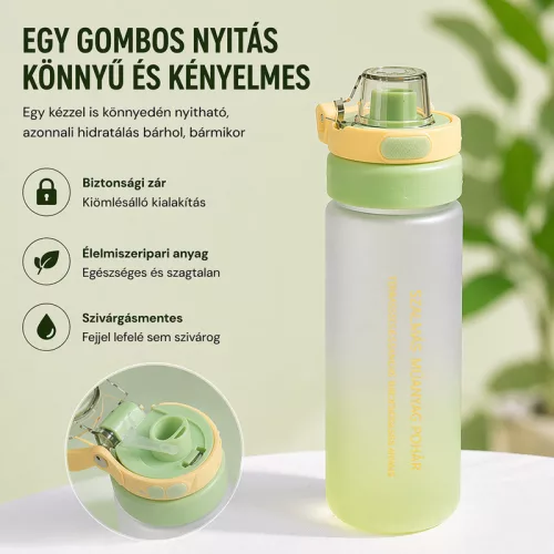 550 ml-es szívószálas sport kulacs – BPA-mentes ivópalack, kék-fehér