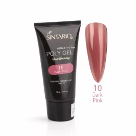   SINTARIO Poly Gel 10 Dark Pink – mély rózsaszín építő zselé körömhosszabbításhoz, HEMA & TPO mentes