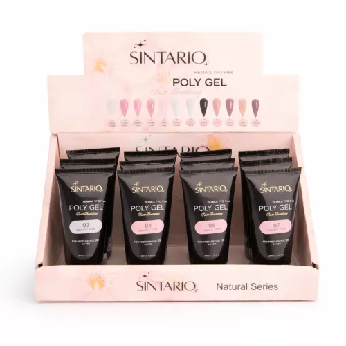SINTARIO Poly Gel 01 Water Clear – átlátszó építő zselé körömhosszabbításhoz, HEMA & TPO mentes