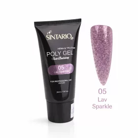   SINTARIO Professzionális Poly Gel Körömépítéshez – 05 Lav Sparkle | HEMA & TPO mentes UV/LED műköröm építő zselé 30ml