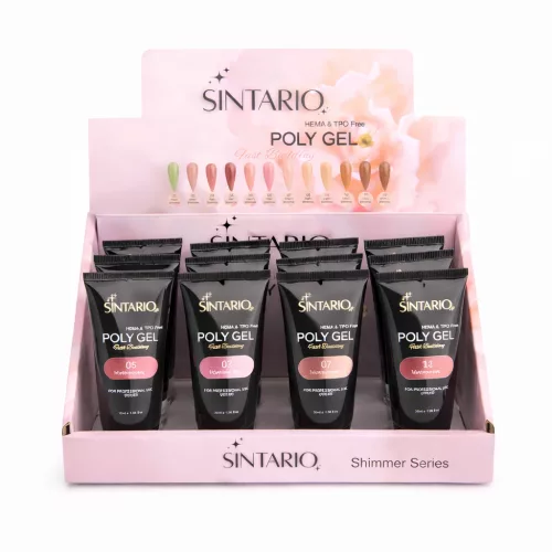 SINTARIO Poly Gel 07 Cream Shimmer – krémes árnyalatú, finoman csillogó építő polygél UV/LED lámpához, professzionális körömépítéshez