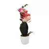 Mű orchidea virágtartóban, élethű - kétszálas - 28 cm - rózsaszín