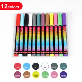   12 színű akril festék marker készlet rugalmas ecsetheggyel – Brush Tip Acrylic Paint Marker
