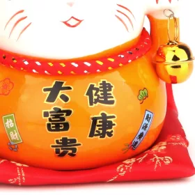 Maneki Neko Integető cica, malacpersely - Arany