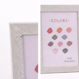   Modern képkeret 18,5×23,5 cm – 15×25 cm fotóhoz, világosszürke kőhatású kivitelben