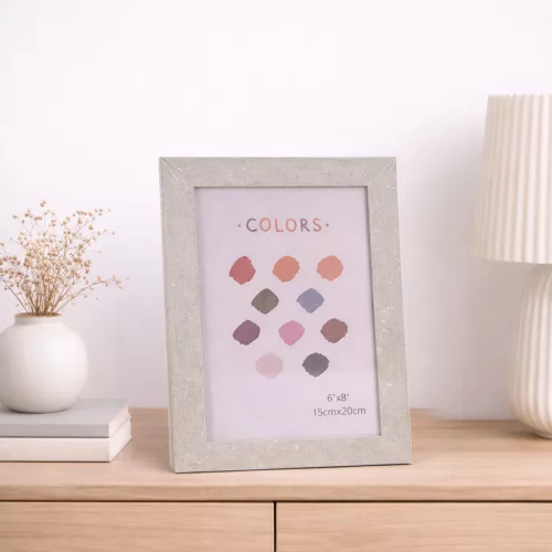 Modern képkeret 18,5×23,5 cm – 15×25 cm fotóhoz, világosszürke kőhatású kivitelben