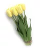 Tulipán csokor élethű növény, 12 szálas – Sárga