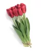 Tulipán csokor élethű növény, 12 szálas – Piros