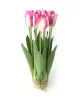 Tulipán csokor élethű növény, 12 szálas – Rózsaszín