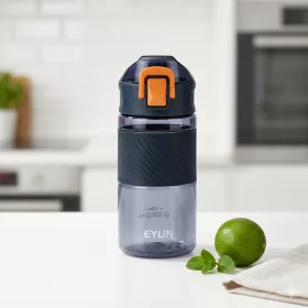   500 ml-es szívószálas sport kulacs csúszásmentes markolattal – BPA-mentes ivópalack, sötétkék