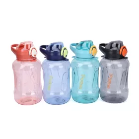   Motivációs kulacs Power 900 ml sport kulacs nyakba akaszthatós pántal - Rózsaszín